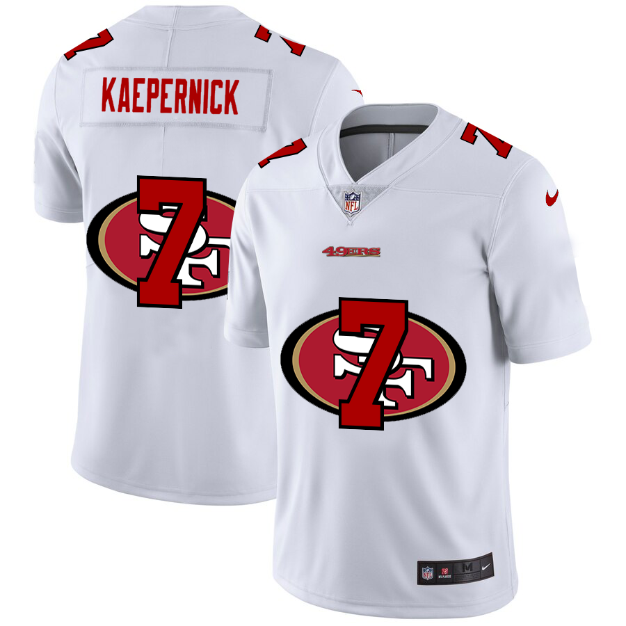 Men's San Francisco 49ers #7 Colin Kaepernick White Shadow Logo Limited Stitched Jersey